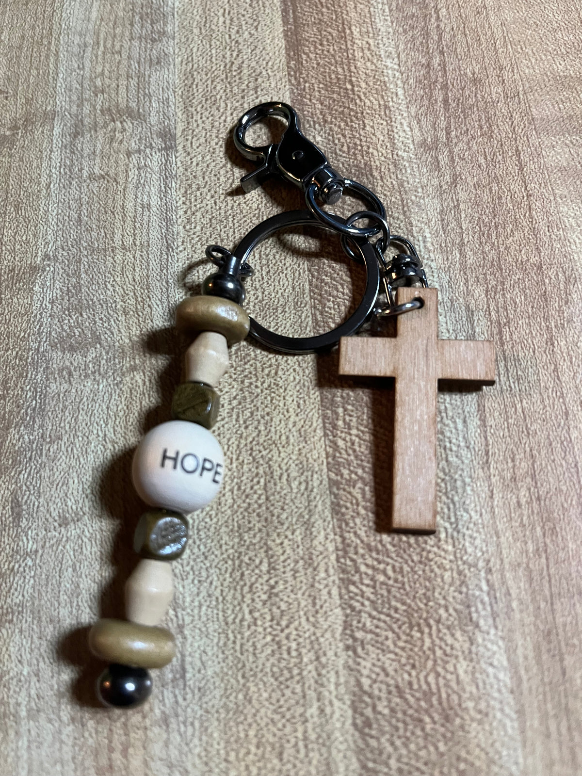 Abundant Hope faith keychain raw photo