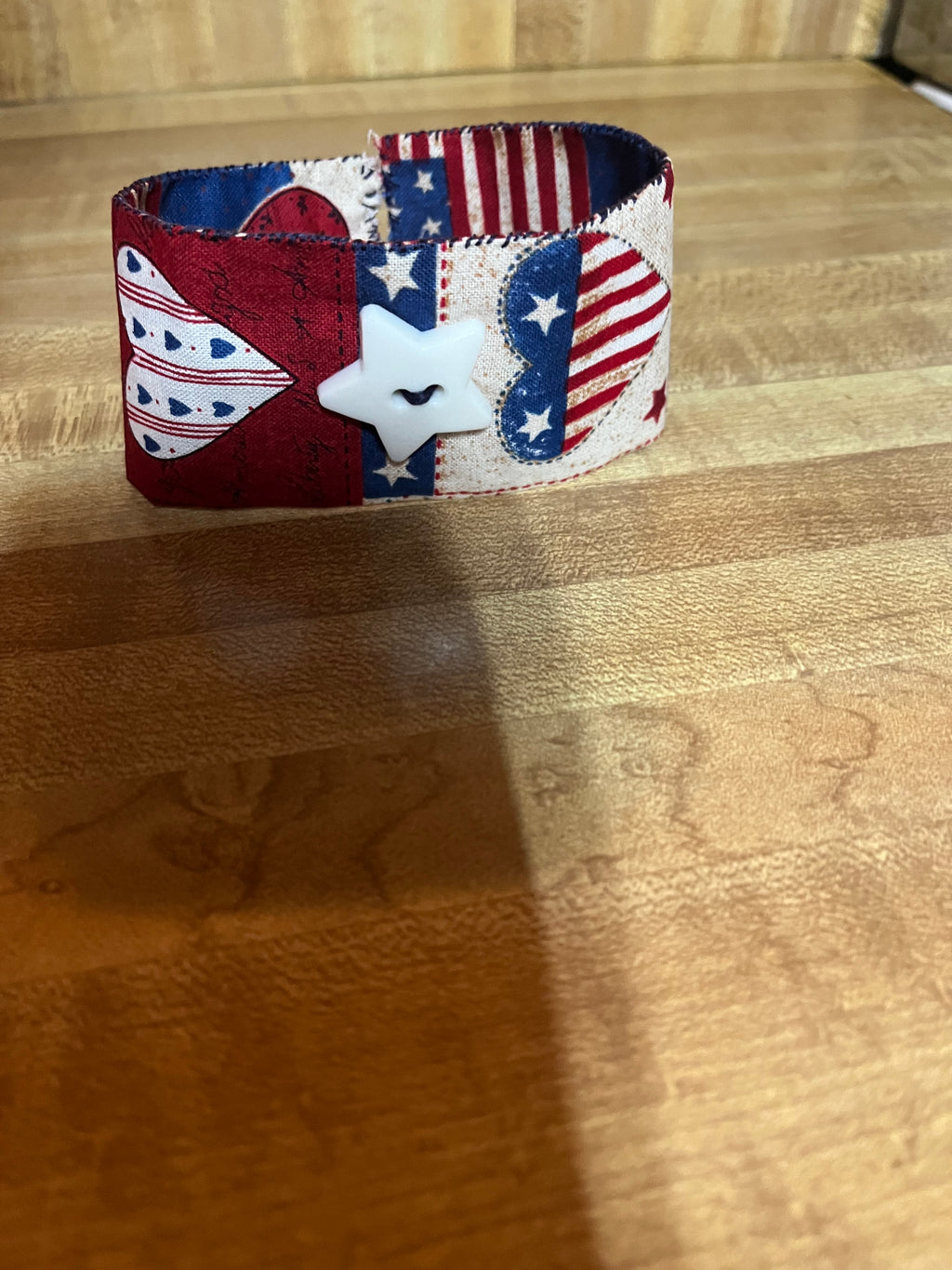 Star Filled Sky fabric wrist cuff worn view