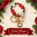 Gum Drops Christmas hero with cranberry-red ribbon banner