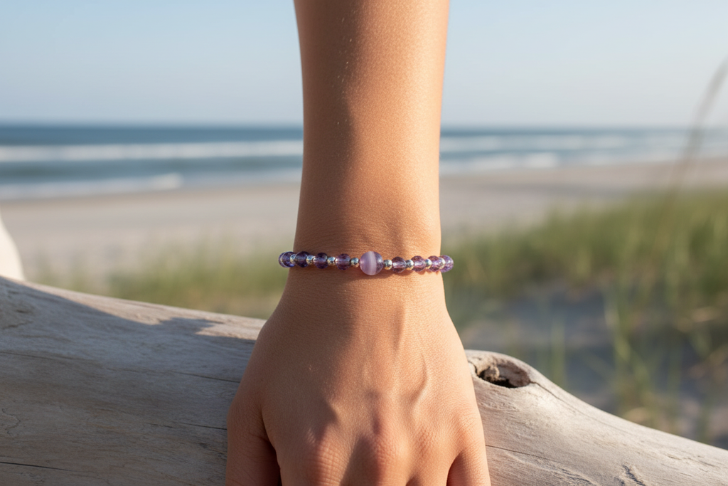Lavender Rocks bracelet model shot