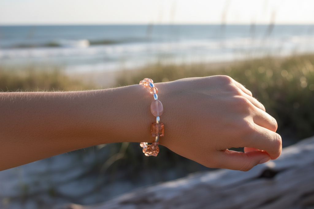 Peach Bouquet bracelet model shot