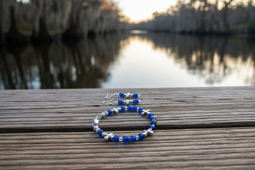 Cobalt Crosses set on a Lowcountry river dock