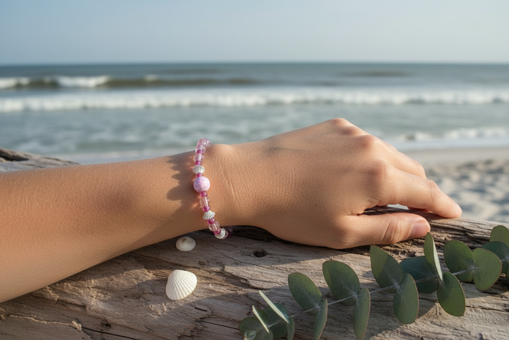 Pink Parade bracelet model shot