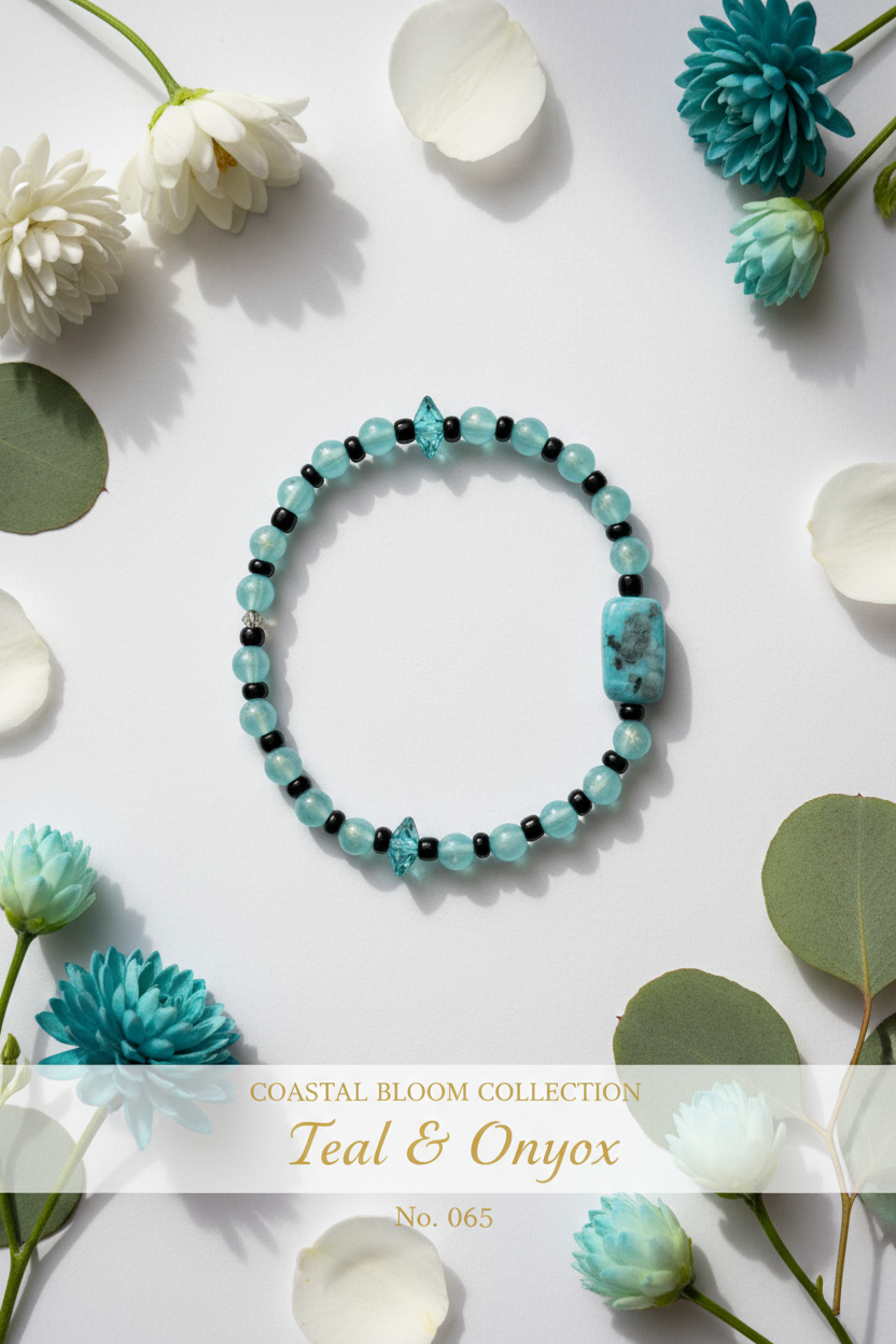 Teal & Onyx - Coastal Bloom Collection No. 065 vertical