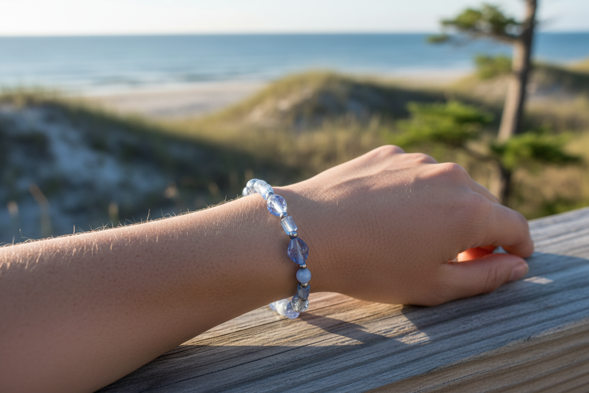 Barely Blue bracelet model shot