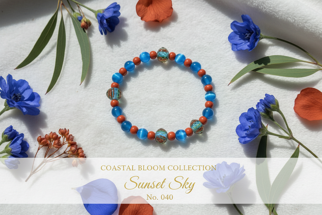 Sunset Sky beaded stretch bracelet — Coastal Bloom Collection No. 040