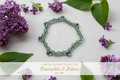 Emeralds & Lilacs beaded stretch bracelet — Coastal Bloom Collection No. 048