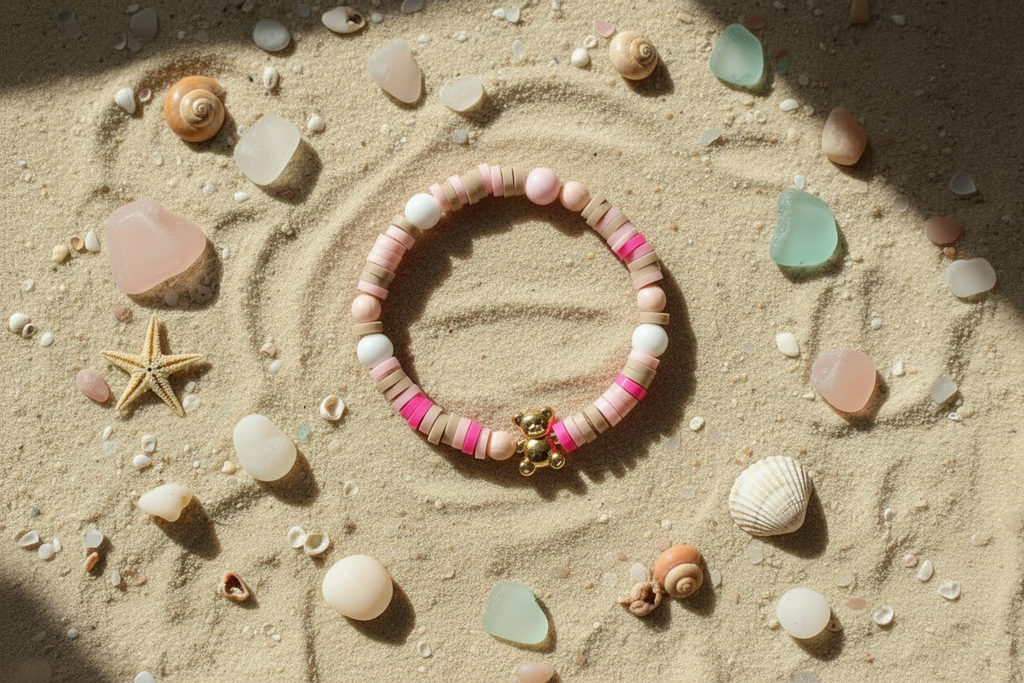 Beary Pink flat lay - Driftwood Darlings Collection
