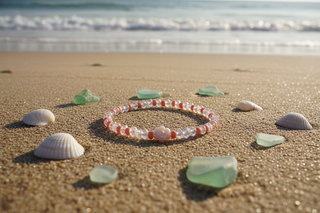 Peach Blossom bracelet beach lifestyle
