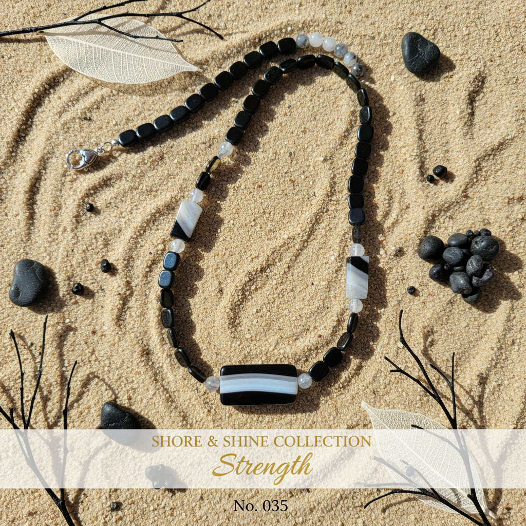 Strength black onyx necklace hero image