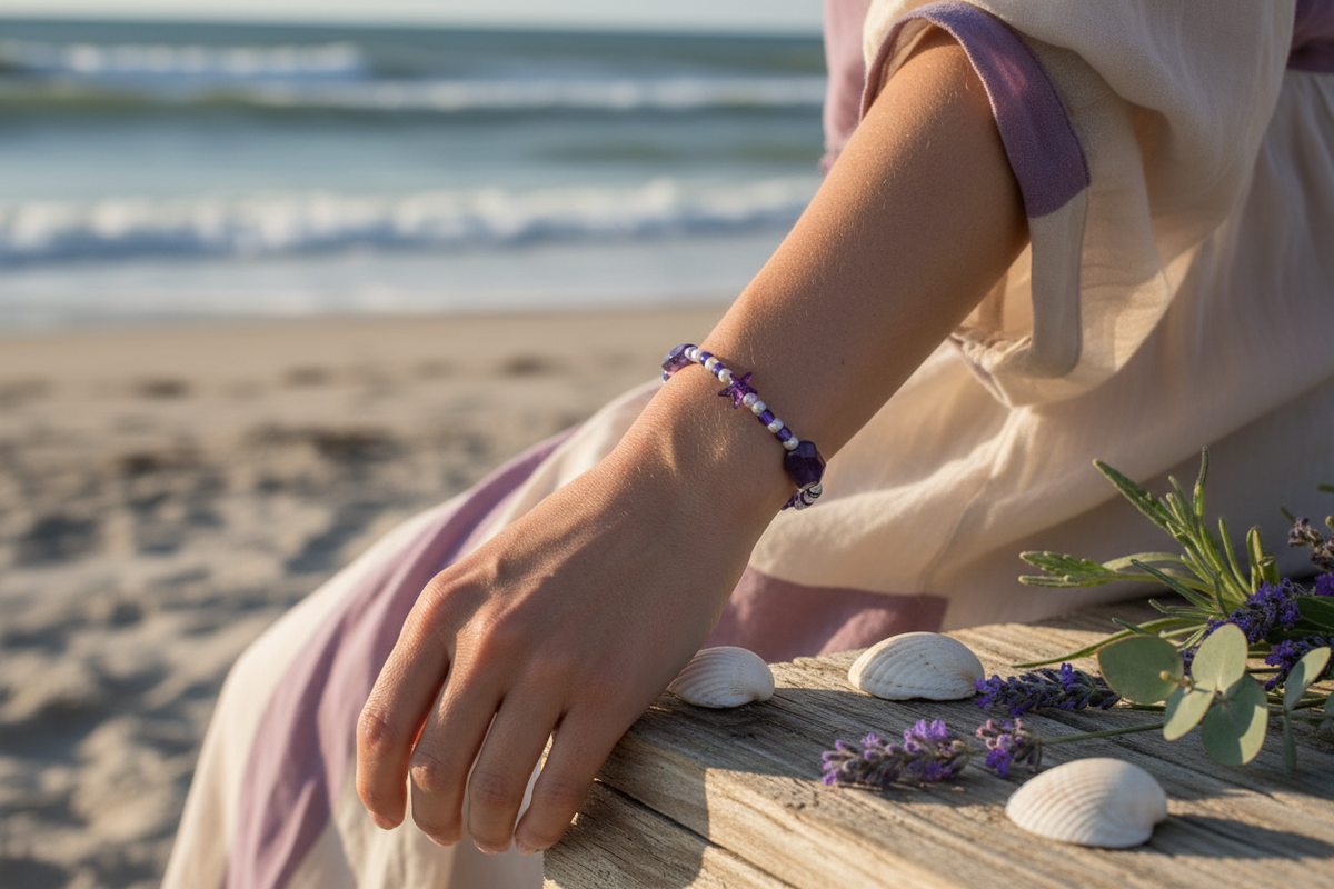 Purple Rain bracelet model shot