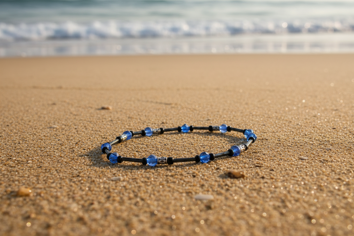 Trails of Blue Coastal Bloom Collection No. 060 beach lifestyle shot