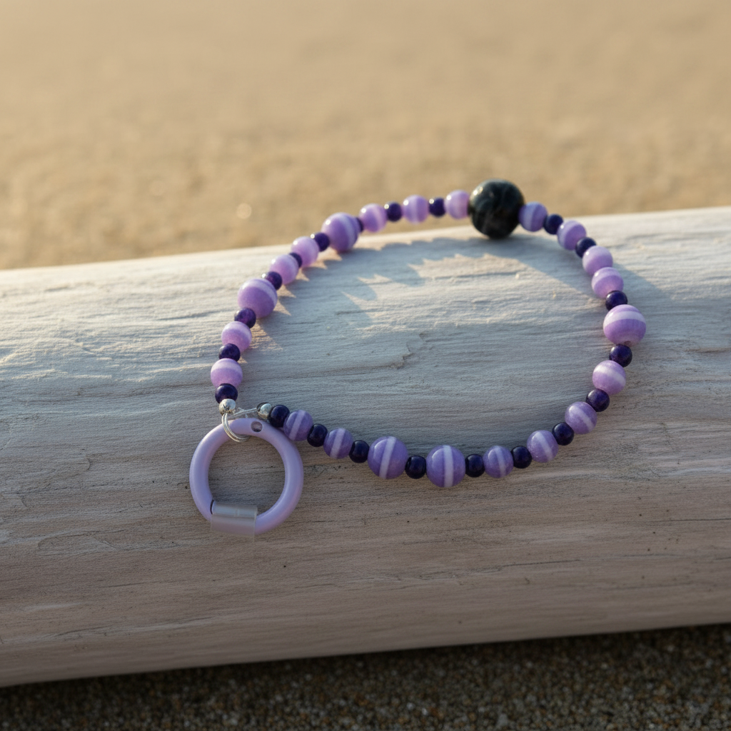 Lilacs & Onyx driftwood flat lay
