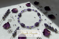 Purple Passion beaded stretch bracelet — Coastal Bloom Collection No. 061