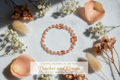 Peaches and Cream beaded stretch bracelet — Coastal Bloom Collection No. 065