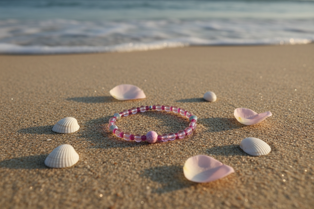 Pink Parade bracelet beach lifestyle