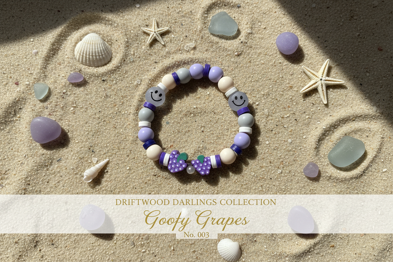 Goofy Grapes Kids Bracelet No. 003 - Driftwood Darlings Collection