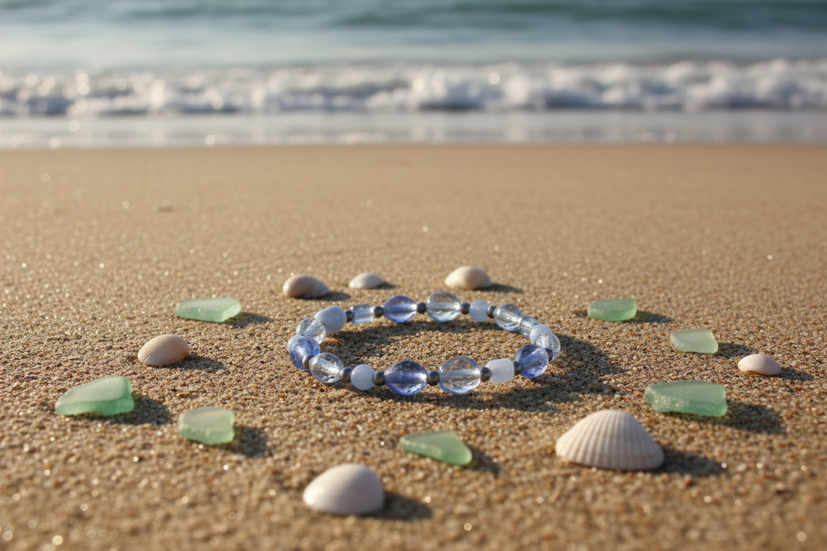 Barely Blue bracelet beach lifestyle