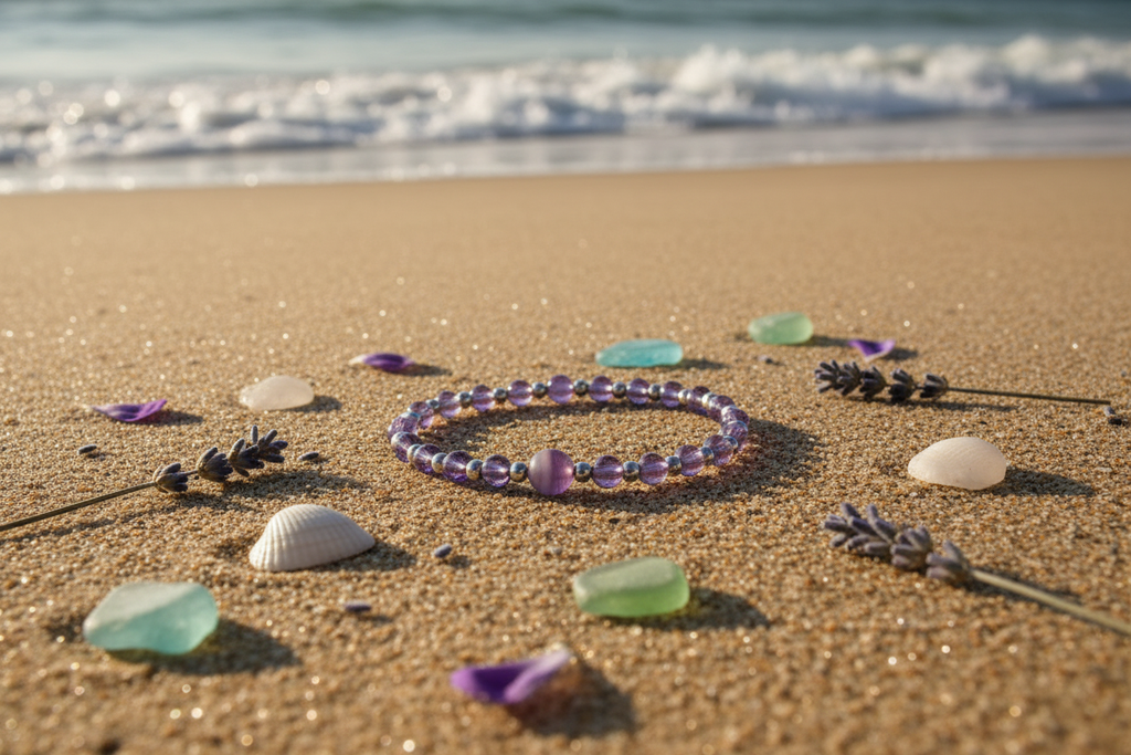Lavender Rocks bracelet beach lifestyle