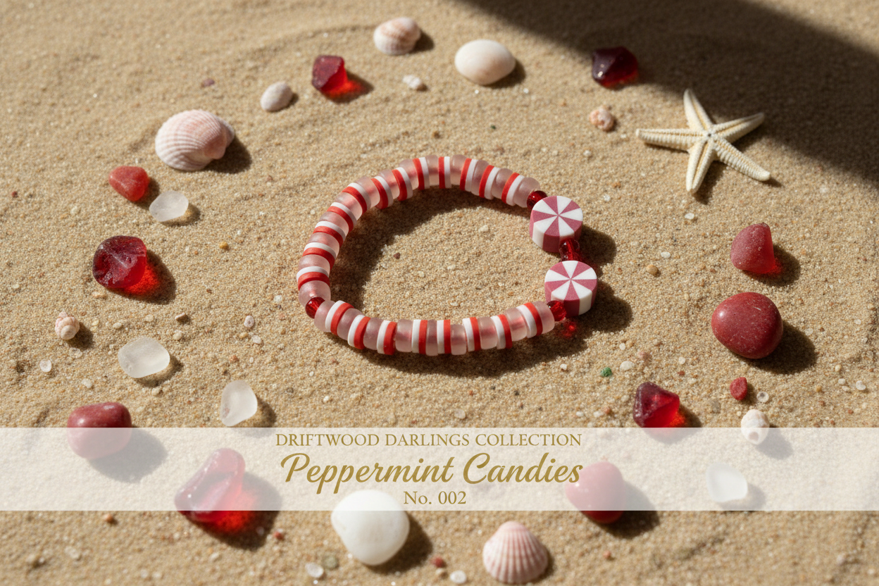 Peppermint Candies Kids Bracelet No. 002 - Driftwood Darlings Collection