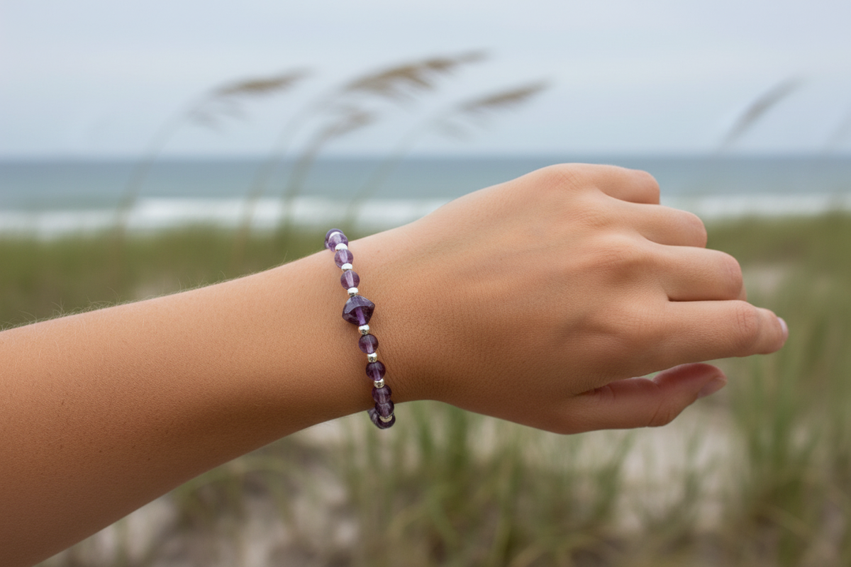 Lavender Swirl bracelet model shot