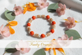 Funky Orange beaded stretch bracelet — Coastal Bloom Collection No. 049