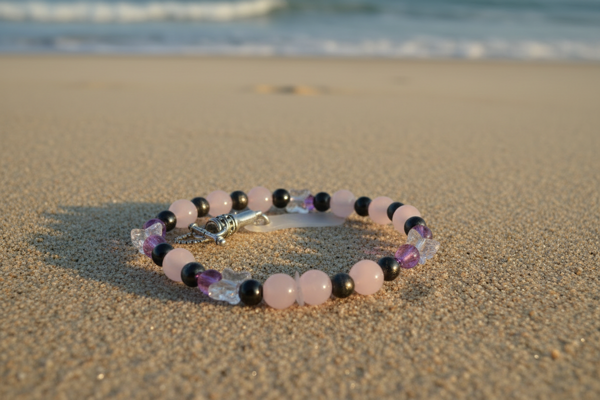 Wings of Pink Wrist & Wander Collection No. 017 beach shot