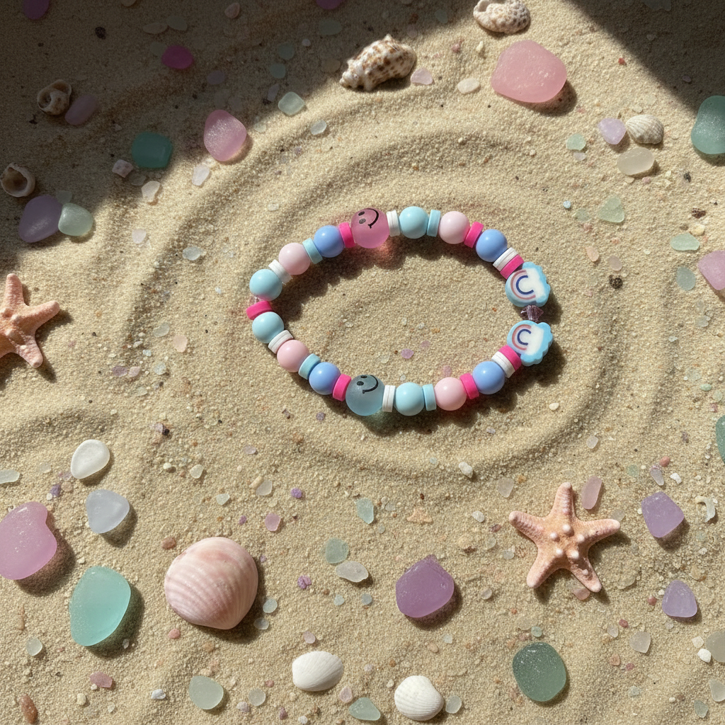 Rainbow Fun-Pink flat lay - Driftwood Darlings Collection