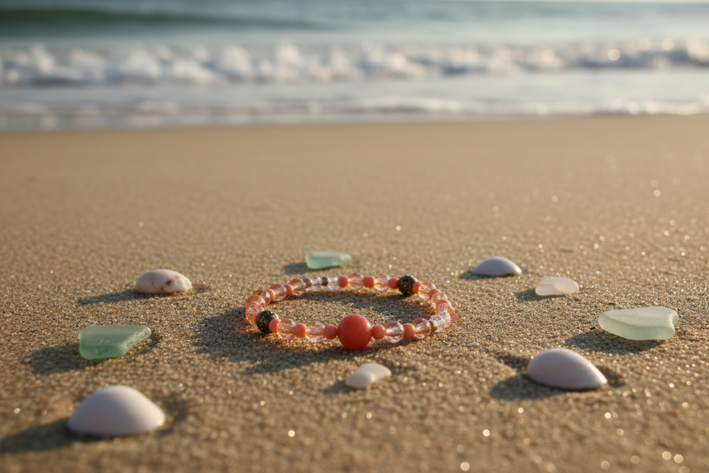 Peach Sorbet bracelet beach lifestyle