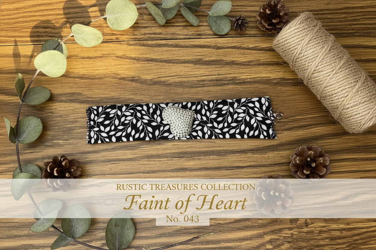 Faint of Heart fabric wrist cuff - Rustic Treasures Collection No. 043