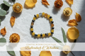 Butterscotch & Whiskers beaded stretch bracelet with cat head beads — Coastal Bloom Collection No. 043