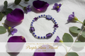 Purple Rain Floral beaded stretch bracelet — Coastal Bloom Collection No. 038