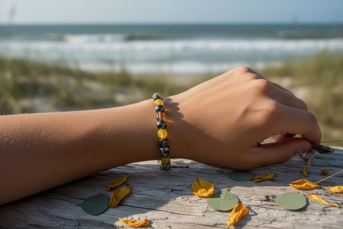Butterscotch & Whiskers bracelet model shot
