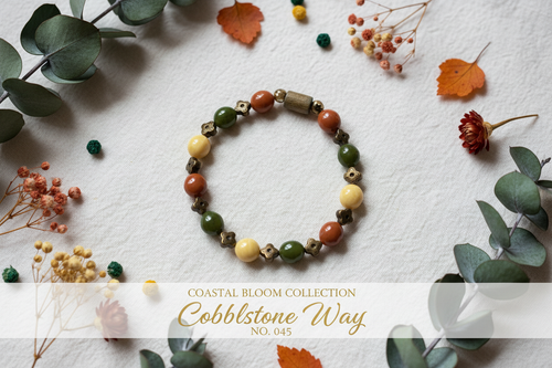 Cobblestone Way beaded stretch bracelet — Coastal Bloom Collection No. 045