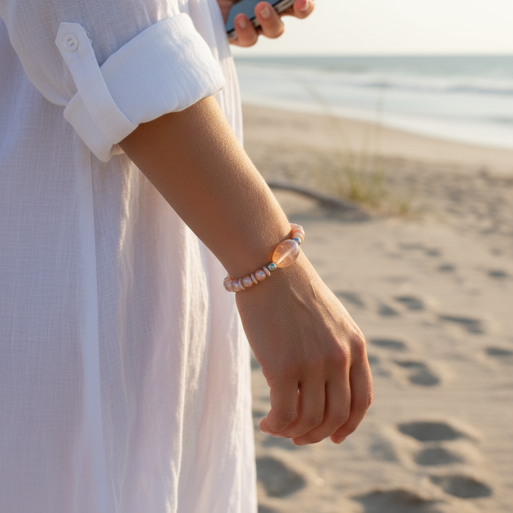 Pearly Peach model shot
