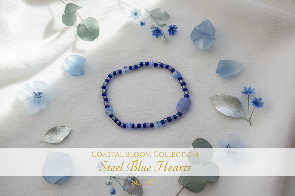 Steel Blue Hearts "“ Coastal Bloom Collection No. 027