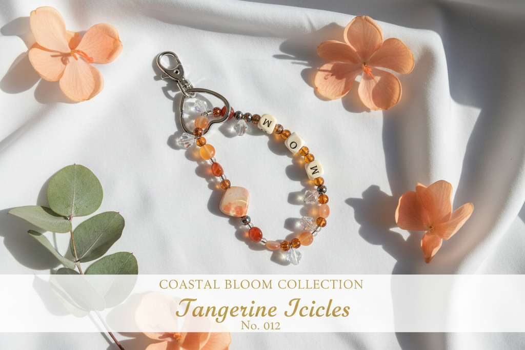 Tangerine Icicles keychain - Coastal Bloom Collection No. 012
