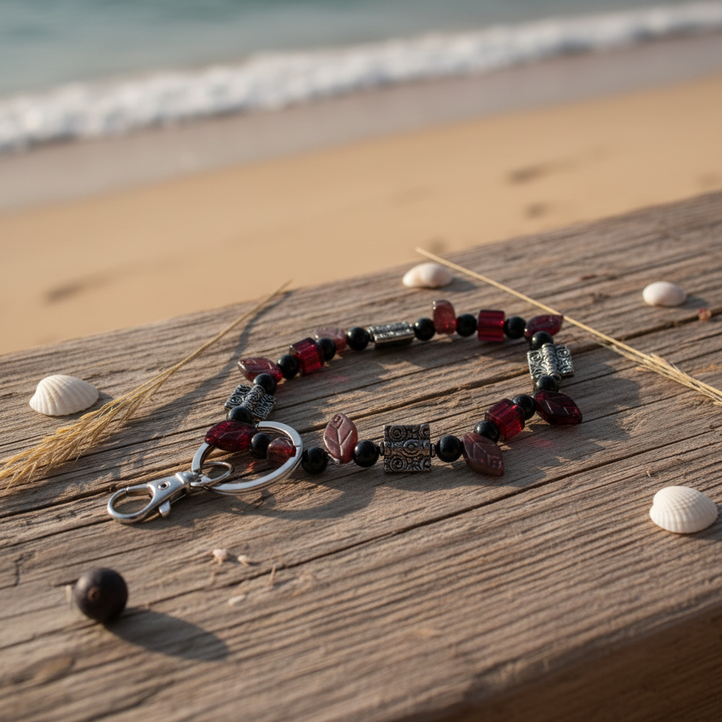Garnets of Fall driftwood flat lay